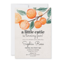 Convidado de aniversário de menina laranja