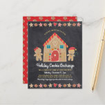 Convidado de Quadro de Chalkboard para Partido do<br><div class="desc">Uma casa giro e chata, moça de pão-de-gengibre e menino, estrelas, corações e doces, juntamente com a tipografia brincalhona, sobrepõe o fundo do quadro-negro de cinzas de carvão negro e ajuda-o a lançar na temporada de festas de festas. Um padrão doce de menta sobre um fundo vermelho enfeita as costas....</div>