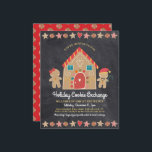 Convidado de Quadro de Chalkboard para Partido do<br><div class="desc">Uma casa giro e chata, moça de pão-de-gengibre e menino, estrelas, corações e doces, juntamente com a tipografia brincalhona, sobrepõe o fundo do quadro-negro de cinzas de carvão negro e ajuda-o a lançar na temporada de festas de festas. Um padrão doce de menta sobre um fundo vermelho enfeita as costas....</div>