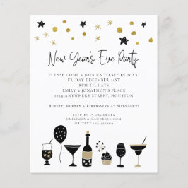 Convidado de Véspera de ano novo Preta Dourada par