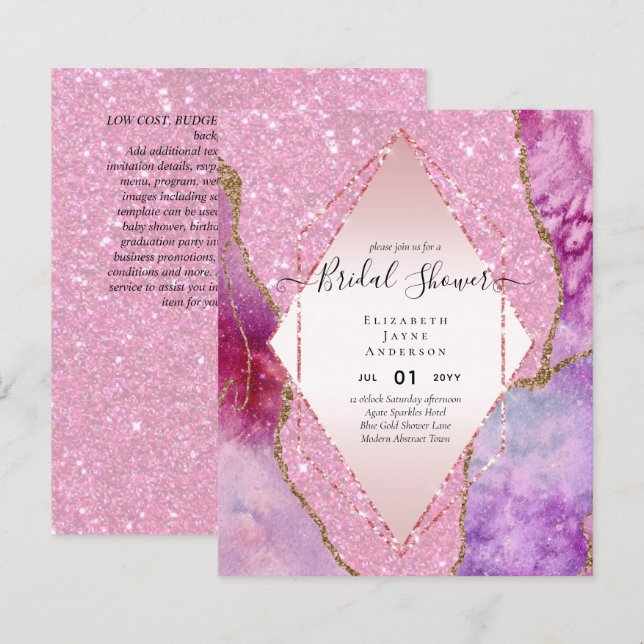 Convidado do Glittery AGATE Sparkle do CHÁ DE PANE (Frente/Verso)