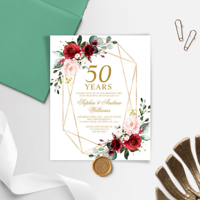 Convidado para Casamento de Blush e Borgonha de Or (Criador carregado)