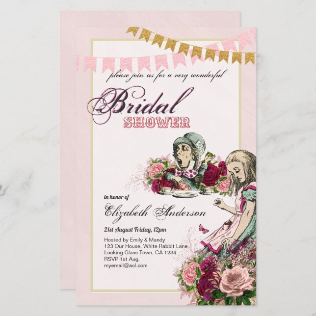 Convidado para o Chá de panela de Alice no País da (Frente/Verso)