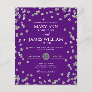 Convidado Roxo de Silver de Casamento de Orçamento