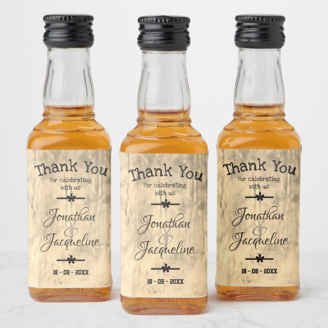 Convidado Rustic Chic Personalizado Obrigado A Fav (Garrafas)