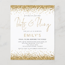 Convidar Disco de Bachelorette Glitter Dourado BUD