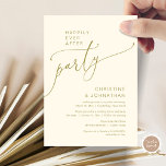 Convite<br><div class="desc">Linda Script Romântico Moderno,  em tema clássico de ouro. Elopemento de Casamento Feliz para sempre após a festa,  Cartão de Convite. Isto é perfeito para a sua recepção de casamento e festa de celebração de posto. #TeeshaDerrick</div>