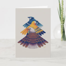 Convite 二つ折りカード 扇 Card - Fan-shaped Birds -