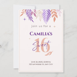 Convite 16 Botânico Púrpura e Pessegueira 16