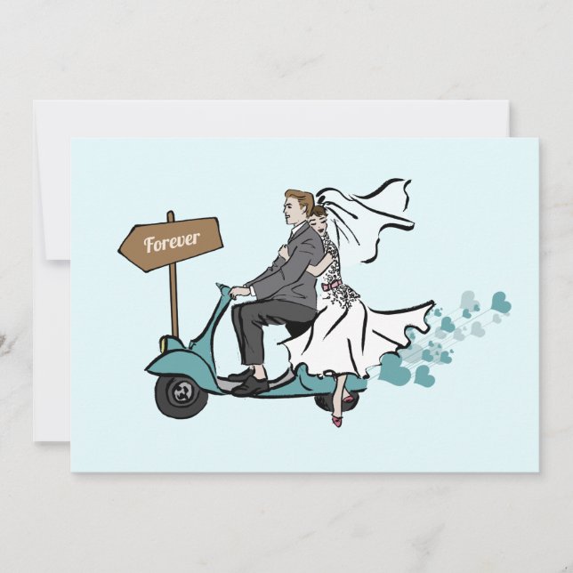 Convite 1950 do casamento vintage (Frente)