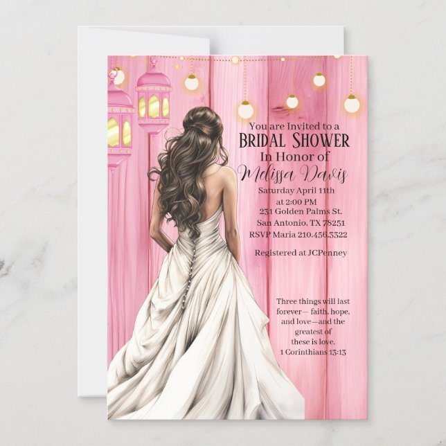 Convite 1 Corinthians 13:13 Bridal Shower Invitation (Frente)