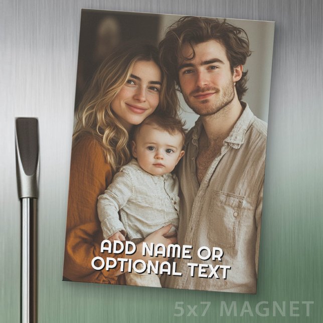 Convite 1 Modelo de Foto Completa e Texto Simples e Grosso (Photo Magnet - 5x7 size)