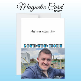 Convite 1 photo add text love you blue magnetic card