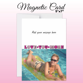 Convite 1 photo add text love you pink magnetic card