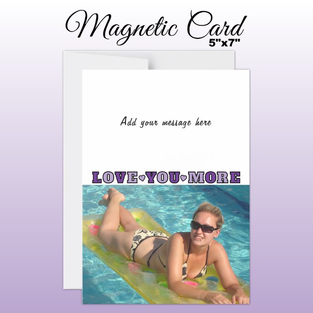 Convite 1 photo add text love you purple magnetic card (Criador carregado)