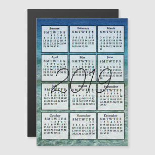 Convite 2019 Calendar Magnet Blue Water