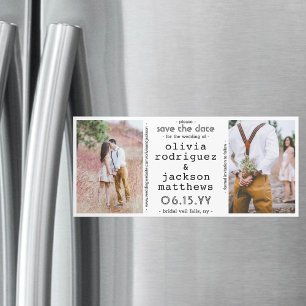 Convite 2 Foto Simples Casamento Moderno Salvar a Data