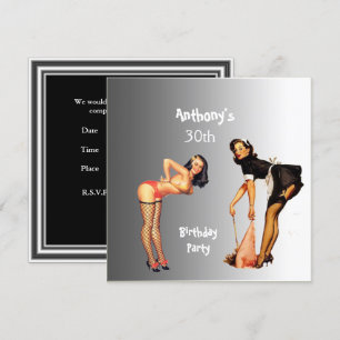 Convite 2 Pin-up Garotas de Branco Festa de Aniver