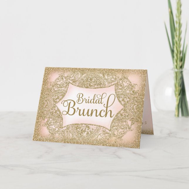 Convite 311 Faux Glitter Bridal Brunch Script (Frente)