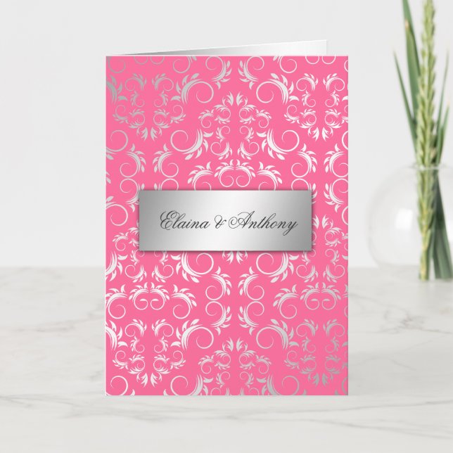 Convite 311-Silver Divine o rosa cor-de-rosa (Frente)