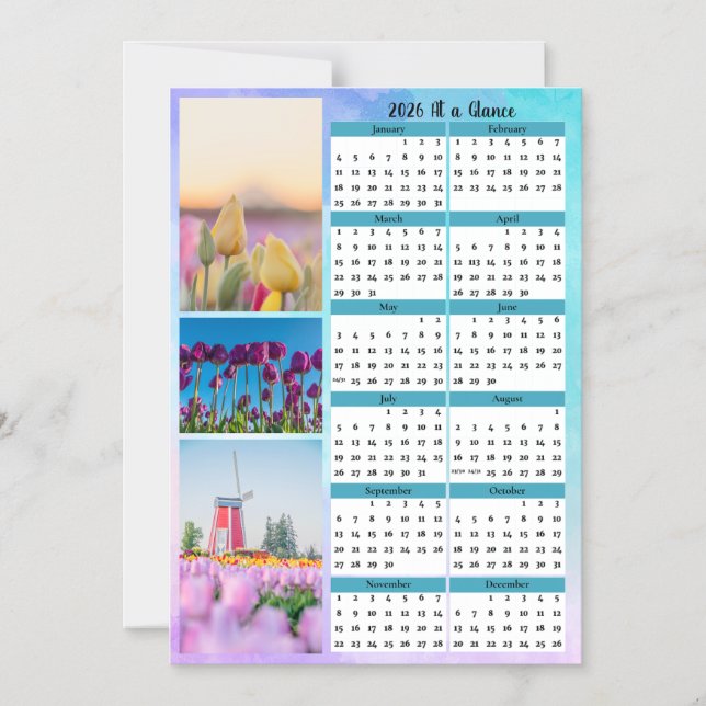 Convite 3 Calendário de Tulipas Imagem Geral (Frente)