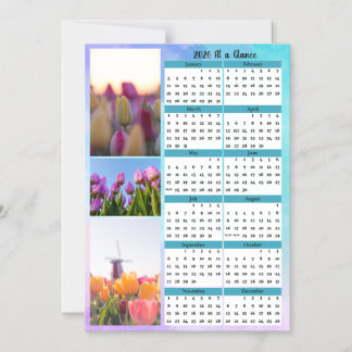 Convite 3 Tulip Image At a Glance Calendar