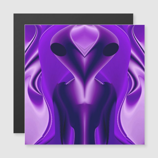 Convite 3D Sonhos Roxos Arco-Íris, Alienígena (Frente/Verso)