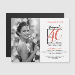 Convite 40 e Fabulosa (Qualquer Aniversário) Celebração 🎂