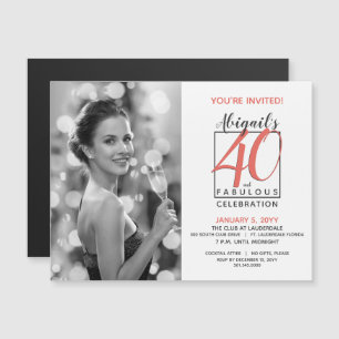 Convite 40 e Fabulosa (Qualquer Aniversário) Celebração 🎂