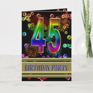 Convite 45th Birthday party Invitation