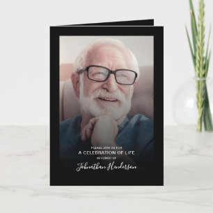 Convite 4-Foto Celebração da Vida/Funeral/Dobra Memorial