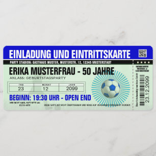 Convite 50. Aniversário apresentação futebol azul