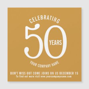 Convite 50 anos de aniversário corporativo salvar a data