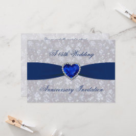 Convite 5x7 de 45 Anos de Casamento Bold Damask