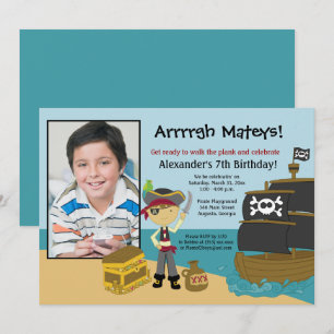 Convite 5x7 do aniversário do menino da foto do