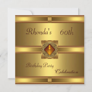 Convite 60º Aniversário Dourado sobre Dourado