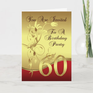 Convite 60th Birthday Party Invitation Card
