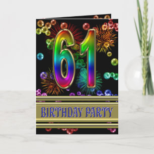 Convite 61st Birthday party Invitation