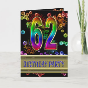 Convite 62nd Birthday party Invitation