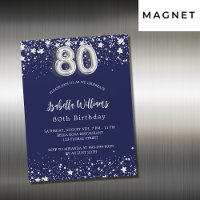 80 marinho aniversário estrelas de prata azul luxo