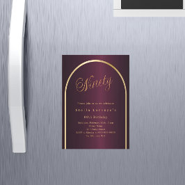 Convite 90 burgundy gold array luxuoso