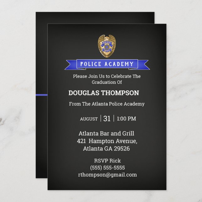 Convite à Academia de Formandos da Polícia (Frente/Verso)