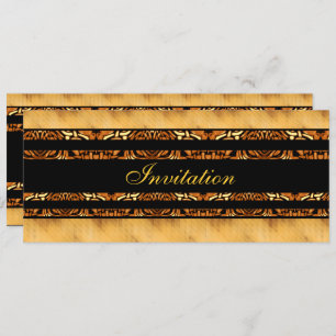 Convite à África Dourada em preto