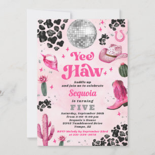 Convite à Aniversário da Garota do Disco Rosa