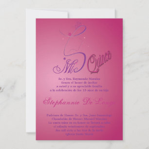 Convite à Aniversário da Princesa Quinceanera 5x7