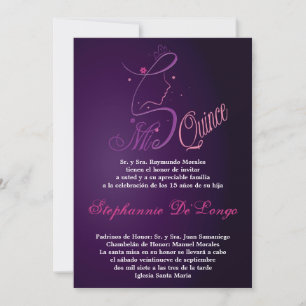 Convite à Aniversário da Princesa Quinceanera 5x7
