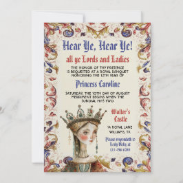 Convite à Aniversário da Princesa Renascentista Me