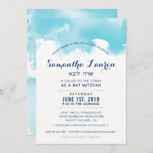 Convite à apresentação de aqua azul-aqua moderna M