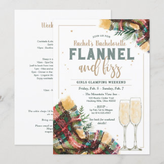 Convite à apresentação de bachelorette Flannel e F