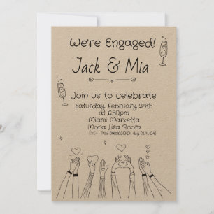 Convite à apresentação de bolhas desenhadas à mão